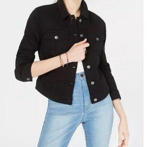 Black cropped Jean Jacket size Juniors XL